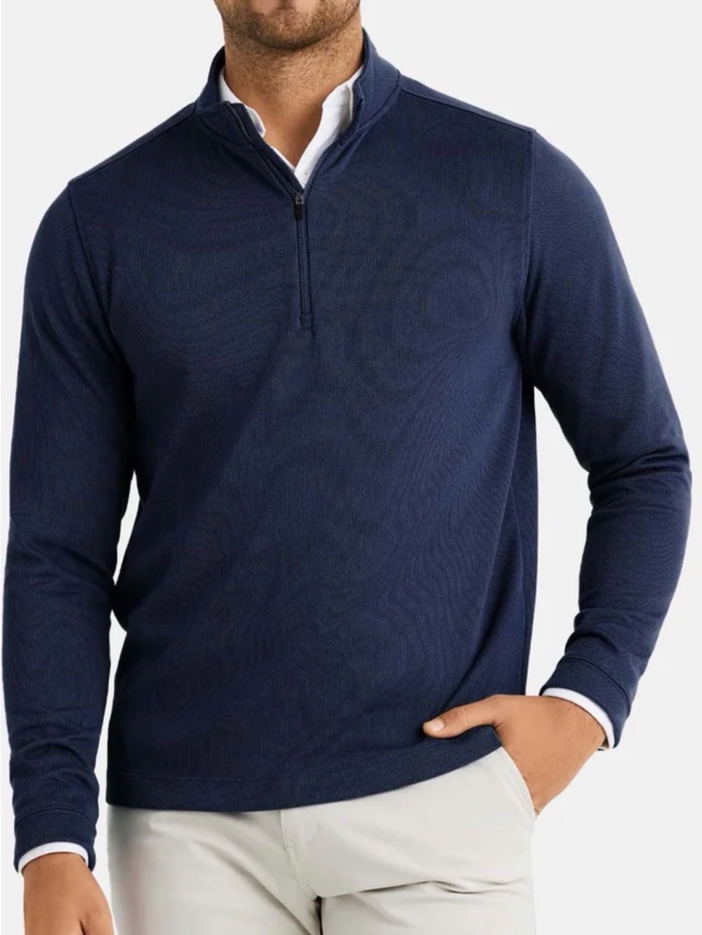 Men’s RHONE Navy Half-Zip Performance Pullover